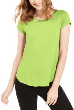Satin-Trim High-Low T-Shirt, Created for Macy's
