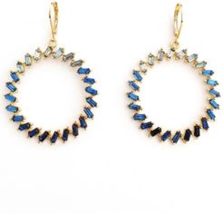 Inc Gold-Tone Ombre Baguette-Crystal Drop Hoop Earrings, Created for Macy's