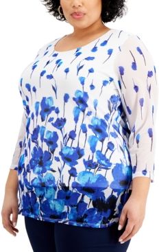 Plus Size Floral-Print Tunic Top