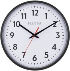 La Crosse Clock 404-2636 13 Inch Info-Tech Commercial Analog Quartz Wall Clock, Black