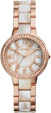 Virginia Shimmer Horn and Rose Gold-Tone Stainless Steel Bracelet Watch 30mm ES3716