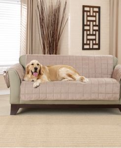 Deep Pile Polyester Velvet with Non-Skid Paw Print Pet Back Loveseat Furniture Cover