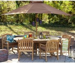 Bristol Outdoor Teak 7-Pc. Dining Set (87" x 47" Dining Table and 6 Dining Chairs), Created for Macy's