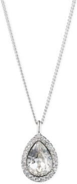 Pave & Stone Pear Pendant Necklace, 16" + 3" extender, Created for Macy's