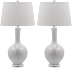 Set of 2 Blanche Gourd Ceramic Table Lamps