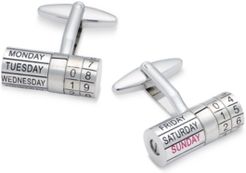 Sutton by Rhona Sutton Men's Silver-Tone Calendar Cufflinks