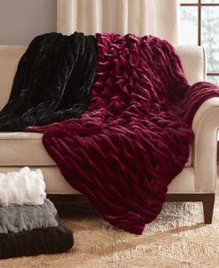 Reversible Ruched Faux-Fur Throw