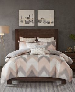 Alpine Cotton Reversible Full/Queen Chevron Stripe Print Duvet Mini Set Bedding