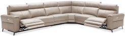 Closeout! Raymere 6-Pc. Leather Sectional Sofa With 2 Power Recliners, Power Headrests And Usb Power Outlet, Created for Macy's