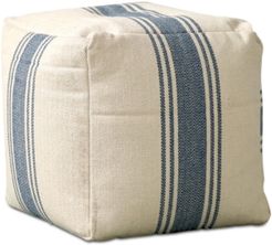 16" Square Pouf with Stripes