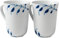Blue Fluted Mega Mugs, Set of 2