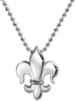 Fleur-de-Lis 16" Pendant Necklace in Sterling Silver