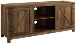 58" Farmhouse Tv Stand with Barn Door Side Doors