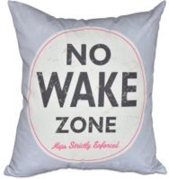 Nap Zone 16 Inch Gray Decorative Word Print Throw Pillow