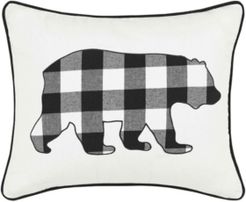 Cabin Plaid Bear Decorative Pillow