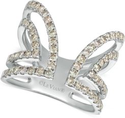 Colored Diamond Openwork Cuff Ring (1-1/8 ct. t.w.) in 14k White Gold