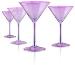 Set of 4 8oz. Luster Purple Martini Glasses
