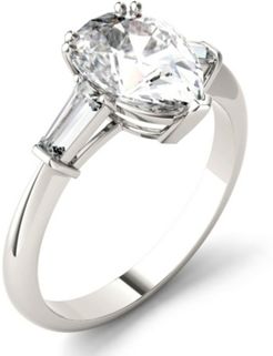 Moissanite Pear Engagement Ring (2-1/2 ct. tw. Diamond Equivalent) in 14k White Gold