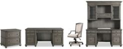 Sloane Home Office, 5-Pc. Set (Executive Desk, Credenza, Hutch, Lateral File Cabinet & Upholstered Desk Chair)
