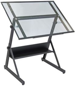 Solano Adjustable Drafting Table - Charcoal/Clear