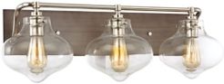 Kelsey 3 Light Vanity in Weathered Zinc with Polished Nickel Accents