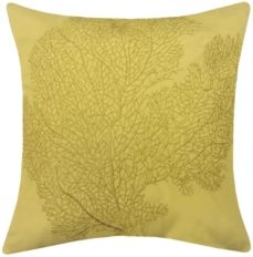 Embroidered Printed Coral Outdoor Pillow