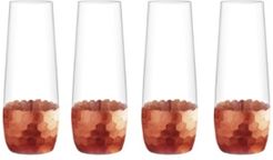 Daphne Copper Set of 4 Flutes Stemless