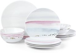 Watercolor Horizons Microwave Safe Blue 12-Pc. Dinnerware Set, Service for 4, Created for Macy's