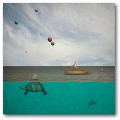 There's Sharks in These Waters Gallery-Wrapped Canvas Wall Art - 16" x 16"