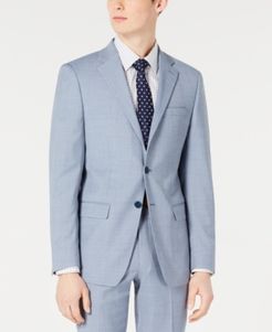 X-Fit Slim-Fit Light Blue Sharkskin Suit Jacket