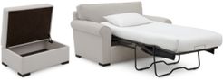 Astra 59" Fabric Chair Bed & 36" Fabric Storage Ottoman Set, Created for Macy's