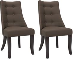 Button Tufted Dining Accent Chairs, Set of 2