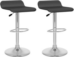 Curved Seat Adjustable Barstool in Leatherette, Set of 2