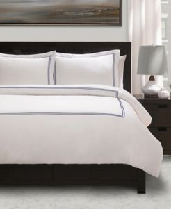 100% Cotton Percale 3 Piece Duvet Set with Satin Stitching - Full/Queen Bedding