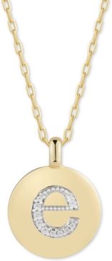 Swarovski Zirconia Initial Reversible Charm Pendant Necklace in 14k Gold-Plated Sterling Silver, Adjustable 16"-20"