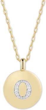 Swarovski Zirconia Initial Reversible Charm Pendant Necklace in 14k Gold-Plated Sterling Silver, Adjustable 16"-20"