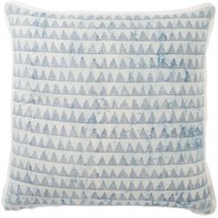 Yonah Handmade Geometric Blue/White Poly Throw Pillow 22"