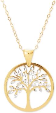 Family Tree Two-Tone 18" Pendant Necklace in 14k Gold