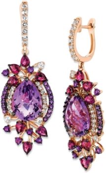 Crazy Collection Multi-Stone Drop Earrings in 14k Strawberry Rose Gold (13-1/2 ct. t.w.)