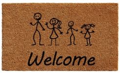 Stick Family 24" x 36" Coir/Vinyl Doormat Bedding