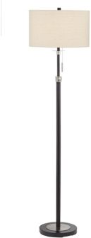 Black and Antique Nickel Stick Floor Lamp