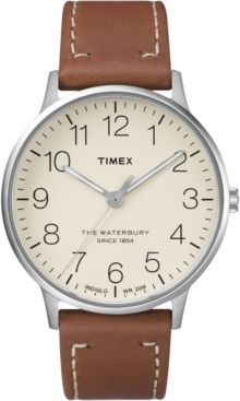 Waterbury Classic 40mm Leather Strap Watch