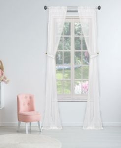 Aveline 38" x 84" Pompom Trim Curtain Set with Tieback