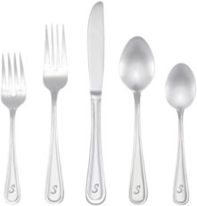 Riverridge Marina 46 Piece Monogrammed Flatware Set - S, Service for 8