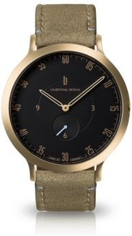 L1 Standard Black Dial Gold Case Leather Watch 42mm
