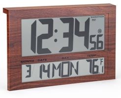 Jumbo Atomic Wall Clock with 6 Time Zones, Indoor Temperature Date