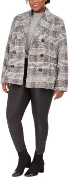 Juniors' Plus Size Double-Breasted Peacoat