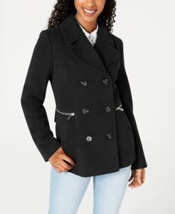 Juniors' Double-Breasted Peacoat, Created for Macy's