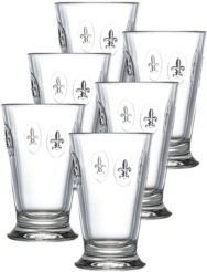 Fleur De Lys 12-ounce Double Old Fashioned Glass, Set of 6.