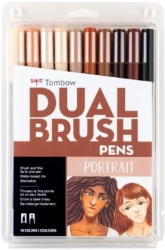 Dual Brush Pen Art Markers, Portrait, 10-Pack